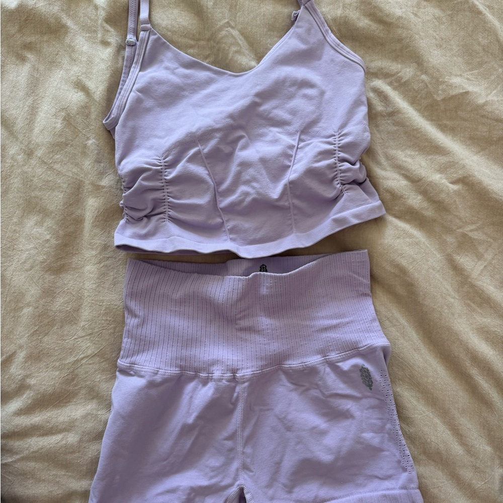 Free People Movement Good Karma Ruched Set (top and bottom)